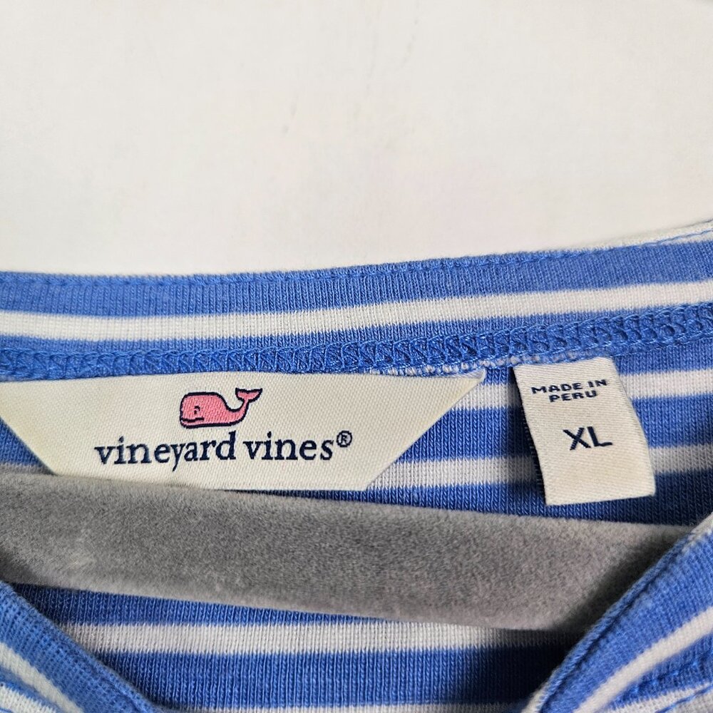 Vineyard Vines Blue and White Striped Long Sleeve Tee - Picture 3 of 6